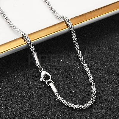Tarnish Resistant 304 Stainless Steel Popcorn Chain Necklaces NJEW-J032-22P-1
