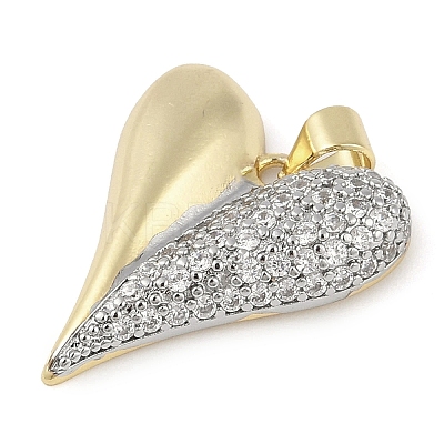 Brass Micro Pave Cubic Zirconia Pendants KK-Q821-02G-1