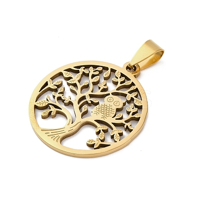 201 Stainless Steel Pendants STAS-R002-06G-1