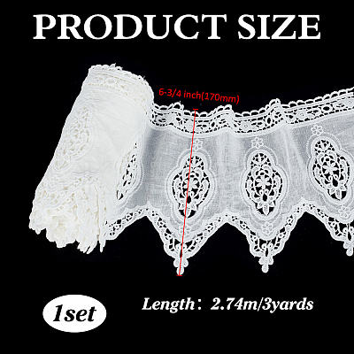 3 Yards Cotton Embroidery Flower Lace Trim OCOR-FG0002-87-1