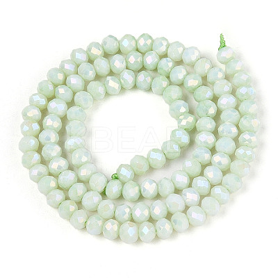 Anti-Tarnish Electroplate Rondelle Glass Beads Strands X-EGLA-T021-4mm-17-06-1