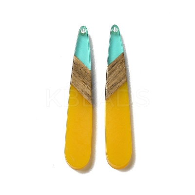 Opaque Resin & Walnut Wood Pendants RESI-D060-A-05-1