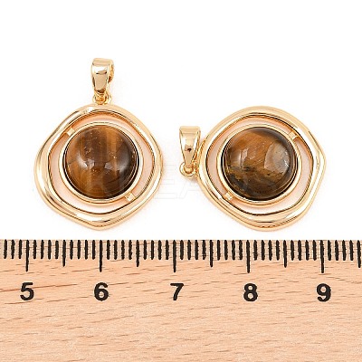 Natural Tiger Eye Pendants KK-H538-22B-G-1