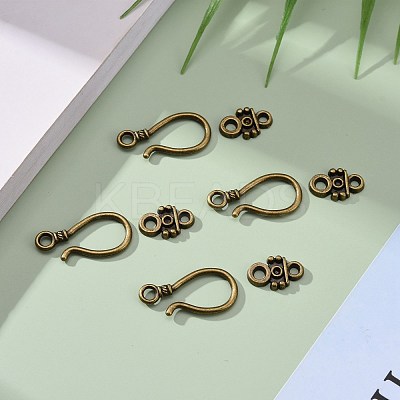 Alloy Hook and Eye Clasps X-PALLOY-2781-AB-FF-1