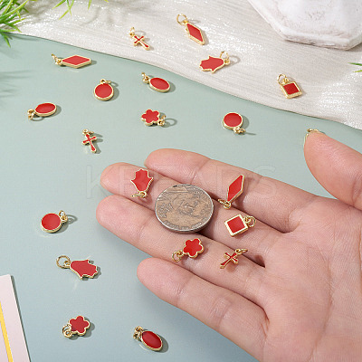 21Pcs 7 Styles Brass Enamel Charms KK-TA0003-19D-1