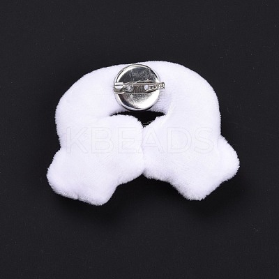 Rainbow with Cloud Cotton & Non-Woven Fabric Brooch JEWB-A003-01-1