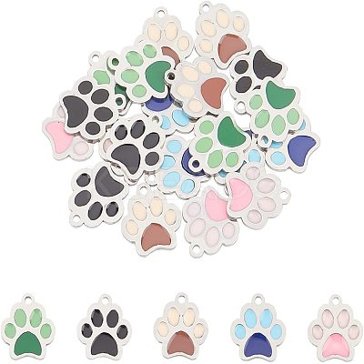 20Pcs 5 Colors 304 Stainless Steel Enamel Charms STAS-UN0026-51-1