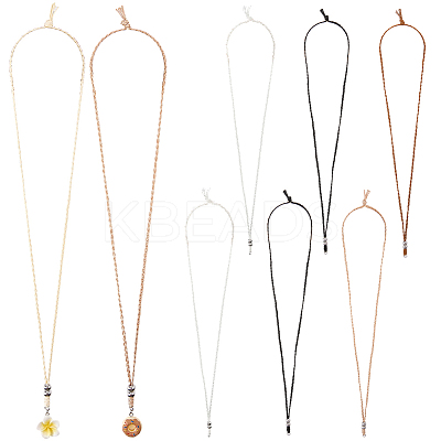 10Pcs 5 Colors Waxed Polyester Cord Adjustable Necklaces Making AJEW-SC0004-32-1