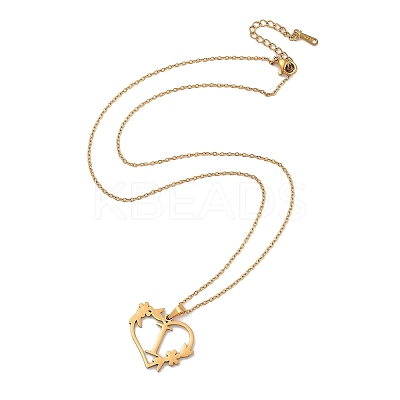PVD Vacuum Plating 201 Stainless Steel Pendant Necklaces NJEW-R267-02I-G-1