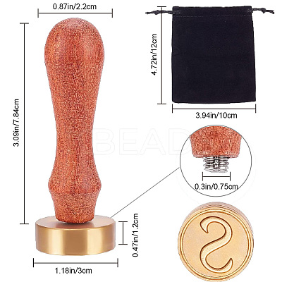 1Pc Golden Tone Brass Stamp Head DIY-CA0006-34S-1