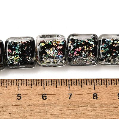 Handmade Dichroic Foil Glass Beads Strands DICH-U001-07H-1