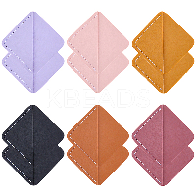 12Pcs 6 Colors Imitation Leather Book Bookmarks AJEW-CL0002-10-1