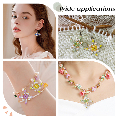 4Pcs Glass Seed Beaded Tetraptera Pendants PALLOY-GO00065-1