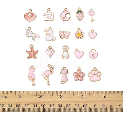 40Pcs 20 Styles Alloy Enamel Pendants ENAM-FS0003-33-1