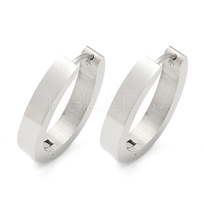 304 Stainless Steel Oval Hoop Earrings for Women EJEW-C096-66P-1