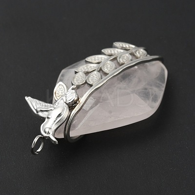 Natural Rose Quartz Pendants G-G870-08P-1