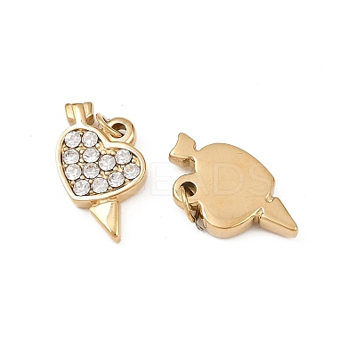 304 Stainless Steel with Clear Cubic Zirconia Charms STAS-G364-03G-1