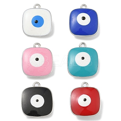 Rack Plating Brass Enamel Charms KK-G515-22P-1