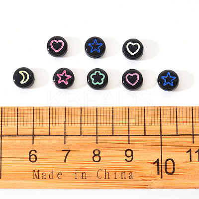 Opaque Black Acrylic Beads SACR-YW0001-21A-1