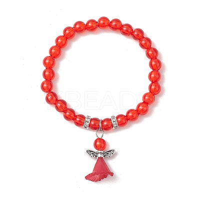 Transparent Plastic Beaded Stretch Bracelets for Children BJEW-JB11507-03-1