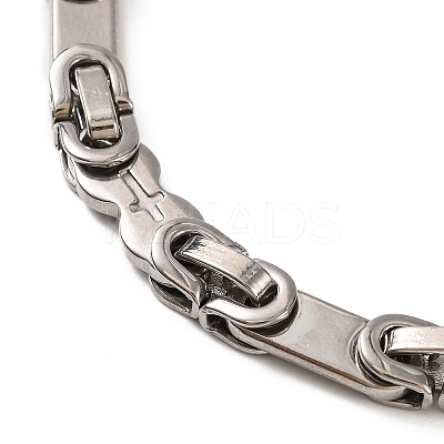 Tarnish Resistant 201 Stainless Steel Byzantine Chain Bracelets BJEW-B078-88P-1