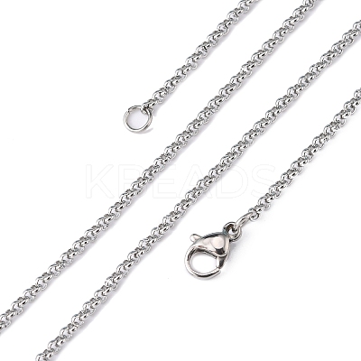 Tarnish Resistant Rolo Chain Necklace for Men LS-NJEW-F027-14-2mm-1