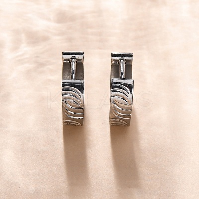 304 Stainless Steel Polishing effect Hoop Earrings EJEW-M001-14P-1