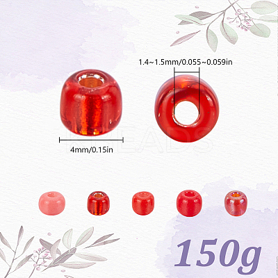 150G Opaque & Transparent Inside Colours Glass Seed Beads SEED-HY0001-37B-1