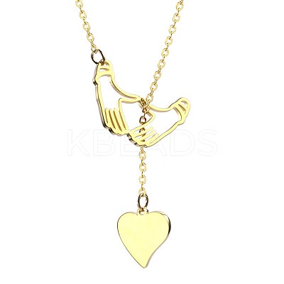 Simple and Stylish 304 Stainless Steel Lariat Necklaces WC5409-10-1