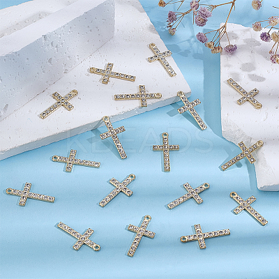 50Pcs Alloy Rhinestone Pendants FIND-ME0002-13G-1