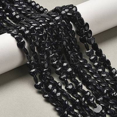 Synthetic Blue Goldstone Beads Strands G-P575-C06-6mm-1
