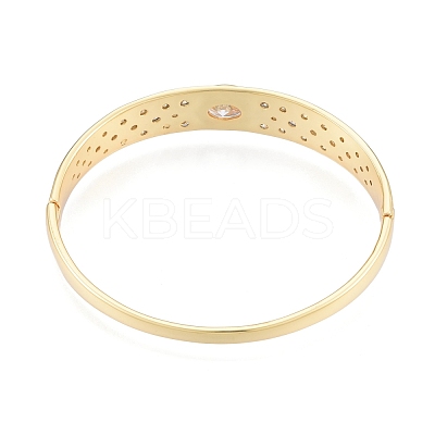Cubic Zirconia Oval Hinged Bangle BJEW-G651-10G-04-1