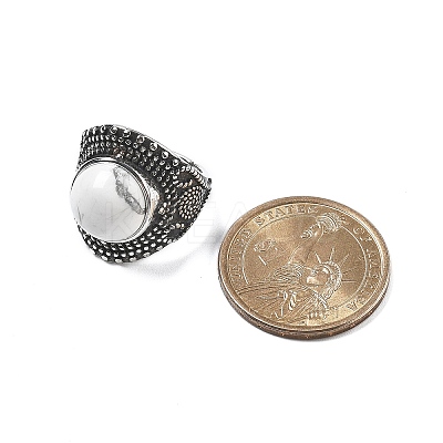 Natural Howlite Adjustable Rings RJEW-I108-03AS-10-1