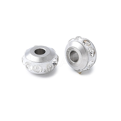 304 Stainless Steel Polymer Clay Rhinestone Beads STAS-Q038-01B-1