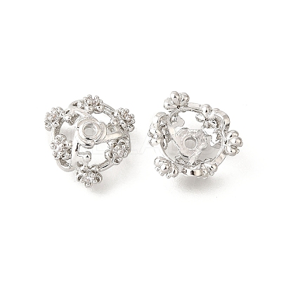 Flower Brass Bead Caps KK-V008-06P-1