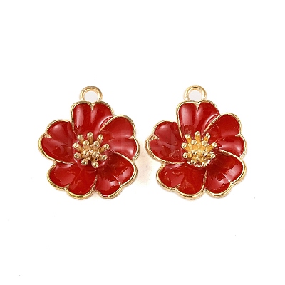 Light Gold Plated Alloy Enamel Pendants ENAM-Z017-14KCG-1
