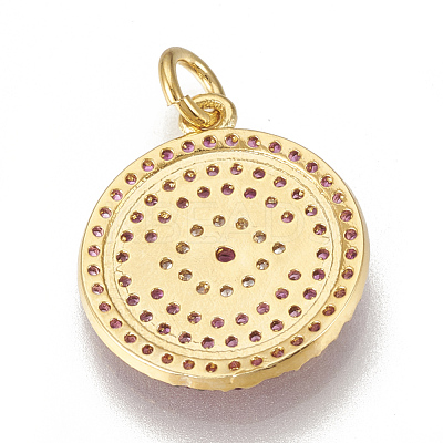 Brass Micro Pave Cubic Zirconia Pendants ZIRC-Q015-037G-1