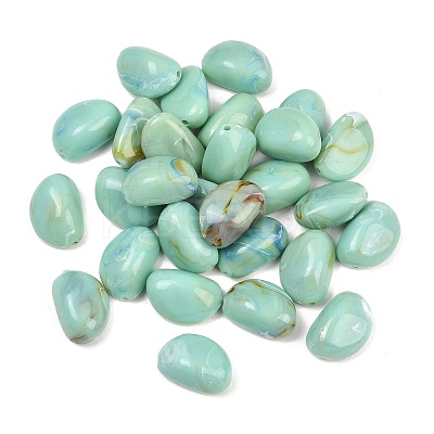 Two Tone Opaque Acrylic Imitation Gemstone Beads OACR-T033-01-1