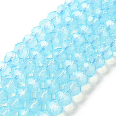 Baking Paint Transparent Glass Beads Strands DGLA-A034-J6MM-D08-1