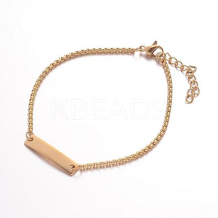 304 Stainless Steel ID Bracelets BJEW-K136-01G-1