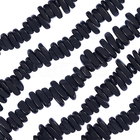 1 Strand Natural Black Stone Beads Strands G-BBC0001-21-1