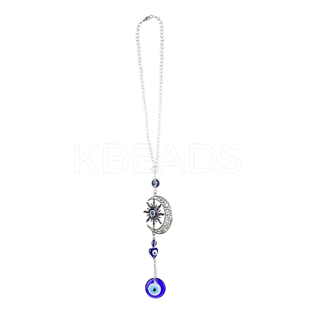 Evil Eye Alloy Lampwork Pendant Decorations LS-HJEW-M005-02D-AS-1