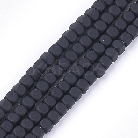 Spray Painted Non-magnetic Synthetic Hematite Beads Strands G-T116-14-17-1