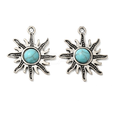 Tibetan Style Alloy Pave Imitation Turquoise Pendants LS-FIND-NH0001-01AS-1