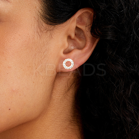 Elegant Round Circle Brass Stud Earrings NB2152-1