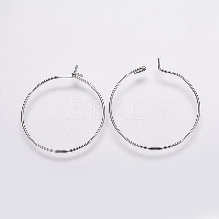 316 Surgical Stainless Steel Hoop Earrings Findings X-STAS-K146-039-25mm-1