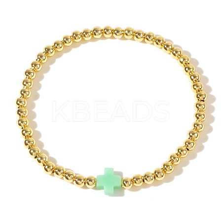 Brass Round Beaded Bracelets for Women SB9067-18-1