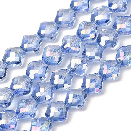 Electroplate Transparent Glass Beads Strands GL-CBA7A17-02A-09-1