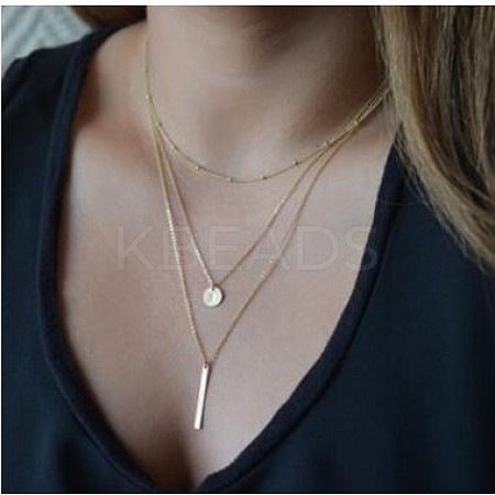 Alloy Pendant Layered Chain Necklaces for Women WGC39CD-25-1