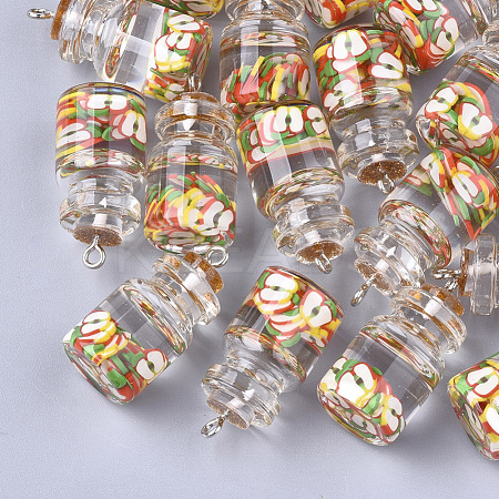 Glass Bottle Pendants GLAA-T001-04C-1